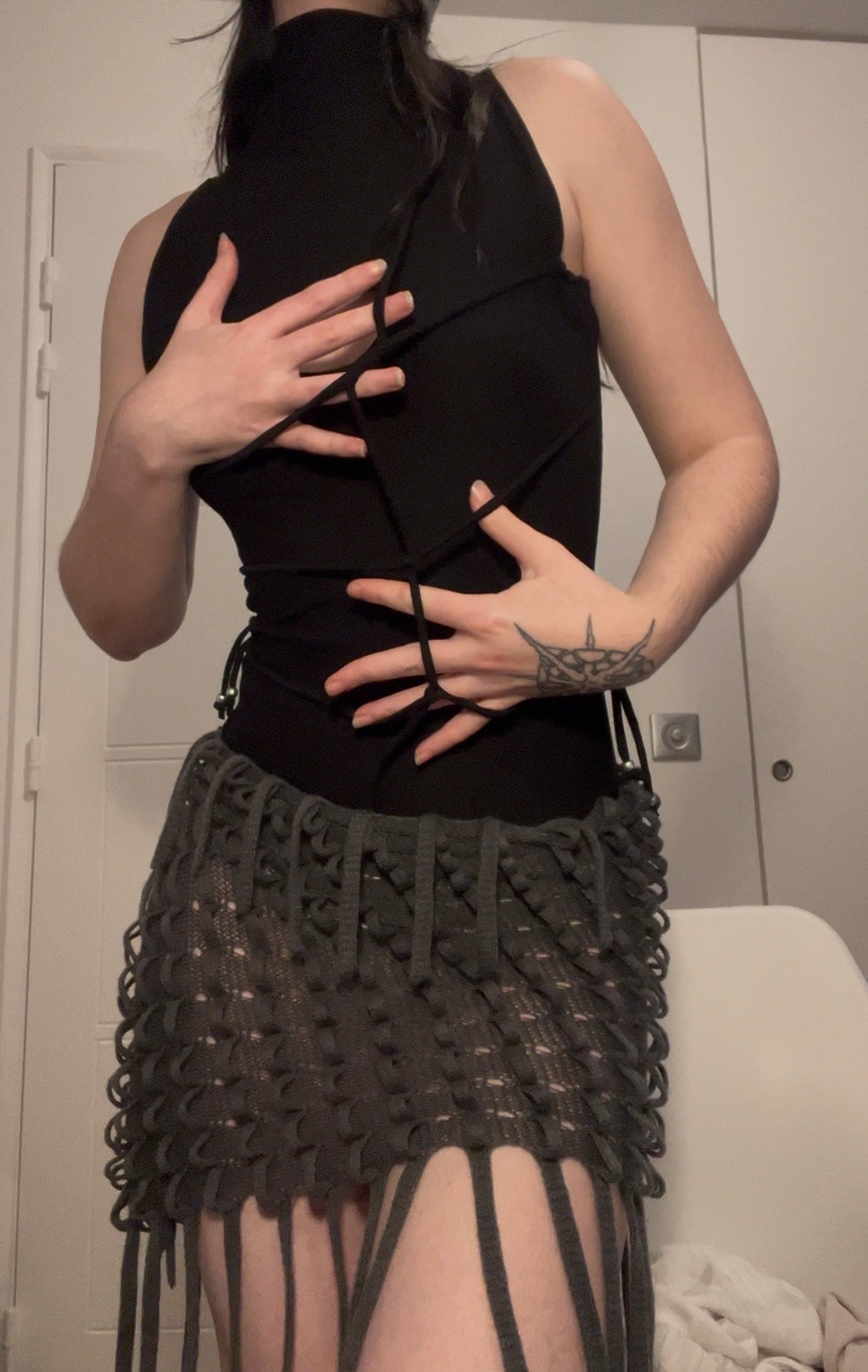 T-shirt cordons asymétriques