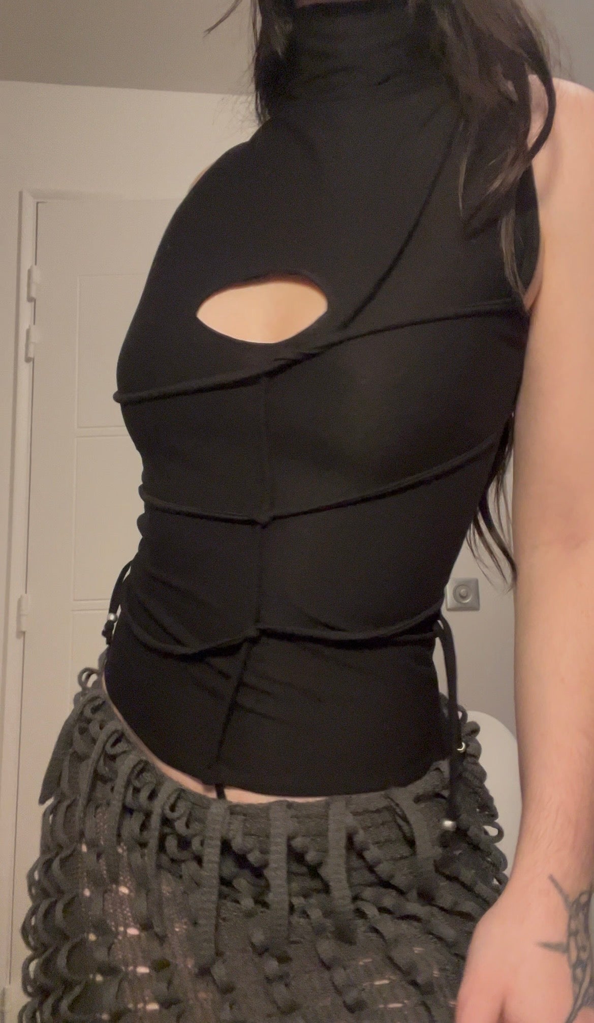 T-shirt cordons asymétriques