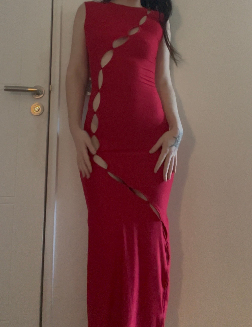 Robe longue grunge gothique, sexy, moulante et unique