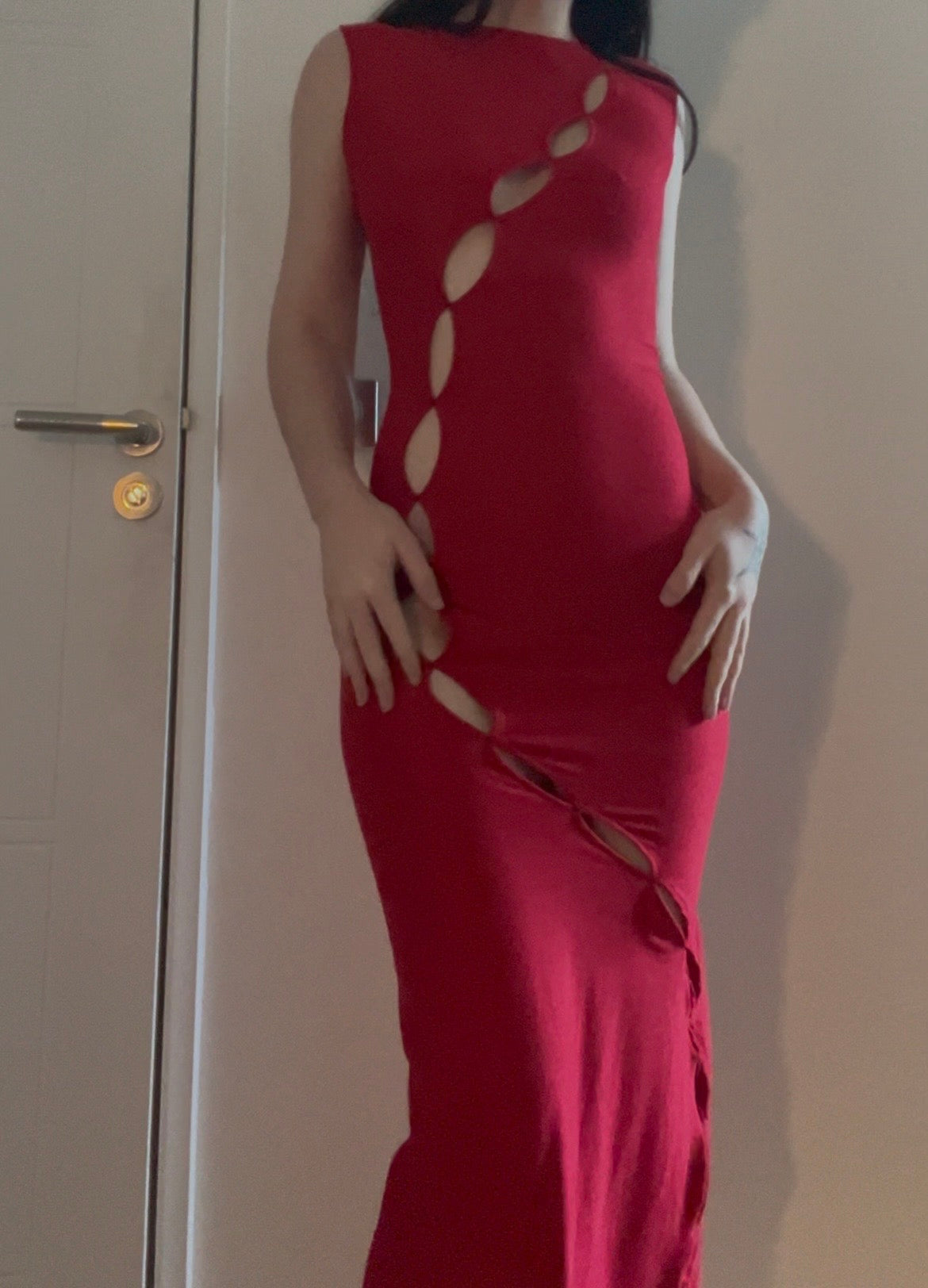 Robe longue grunge gothique, sexy, moulante et unique