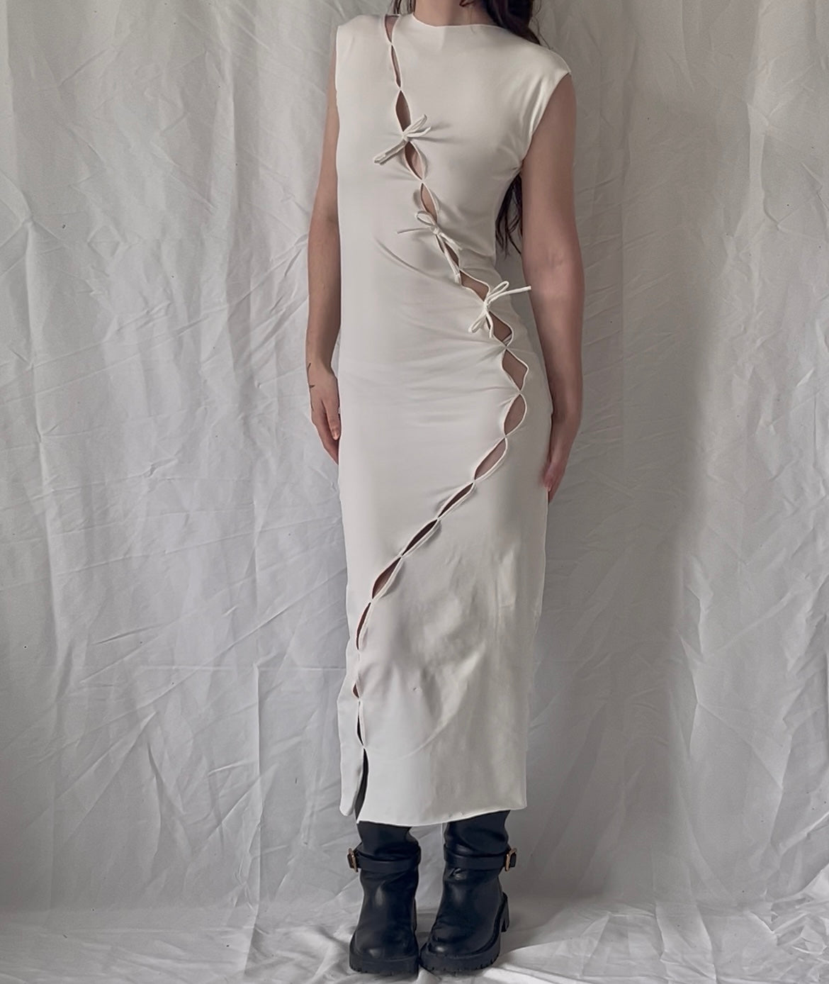 Robe longue grunge gothique, sexy, moulante et unique