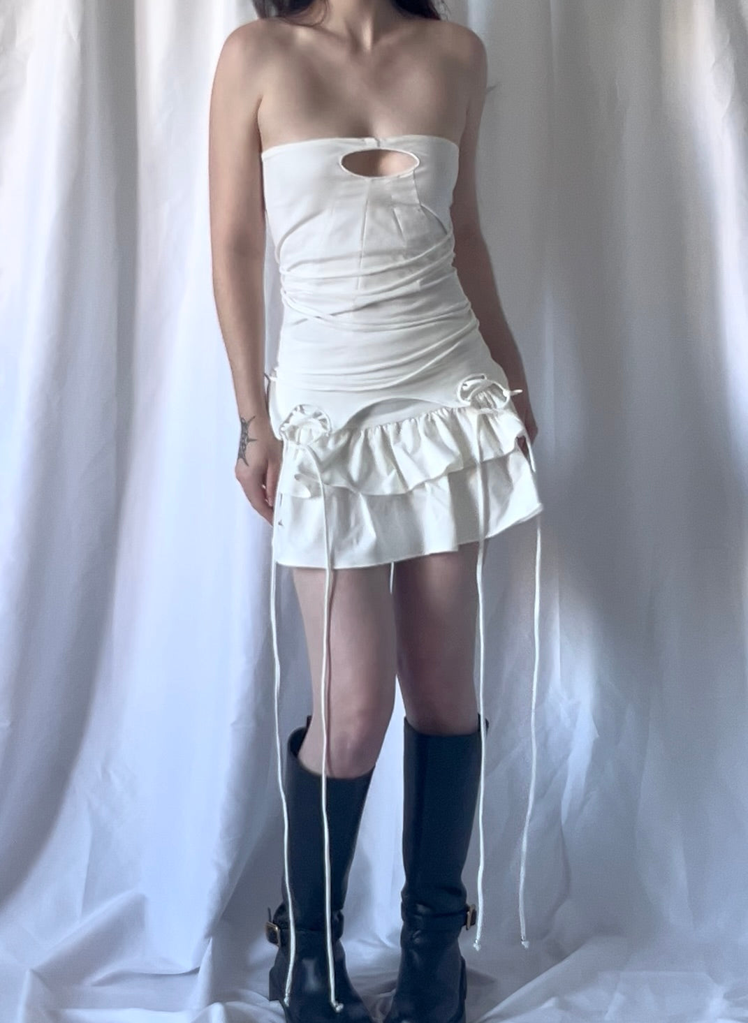 Jupe courte à fronces