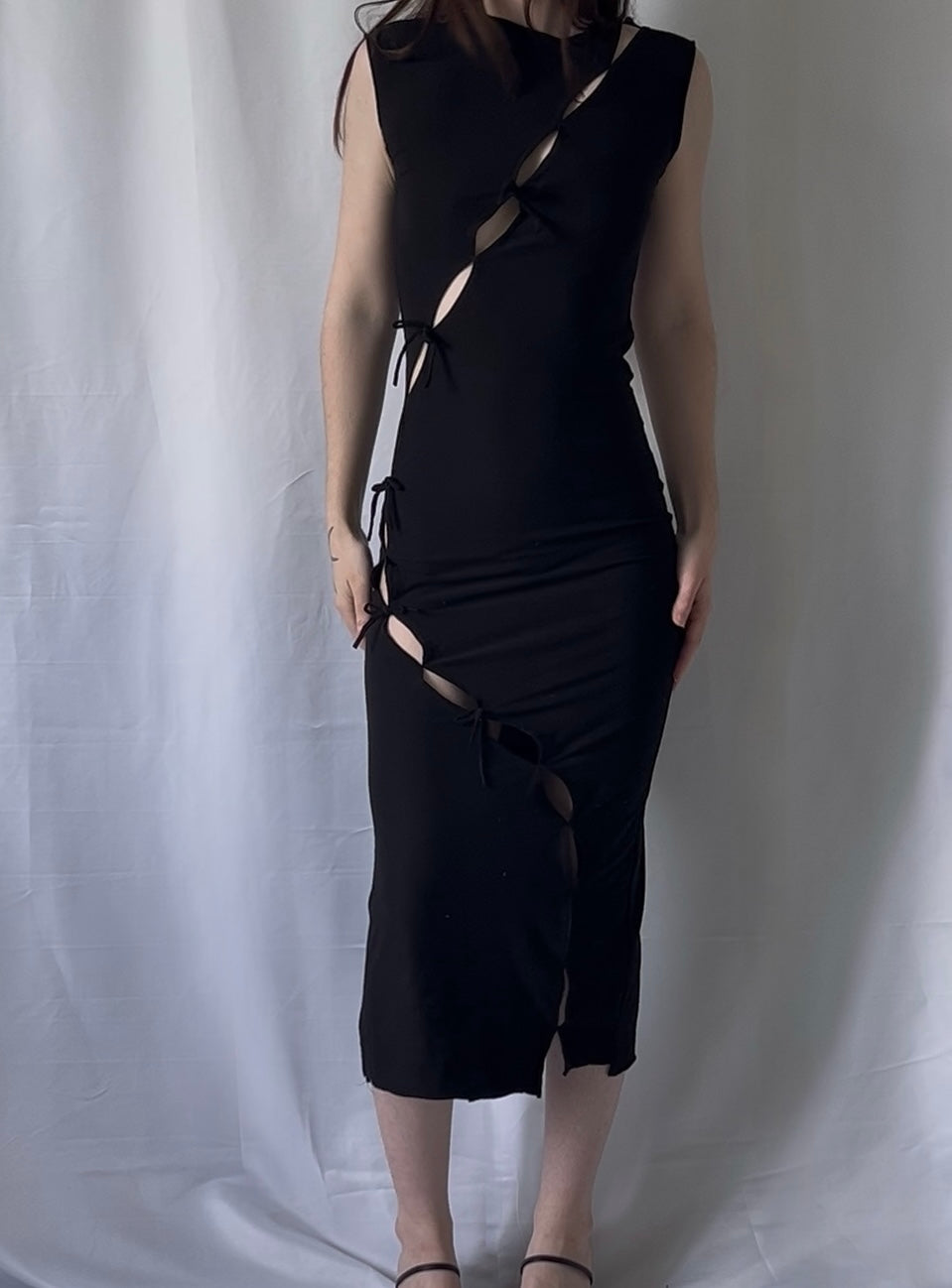 Robe longue grunge gothique, sexy, moulante et unique